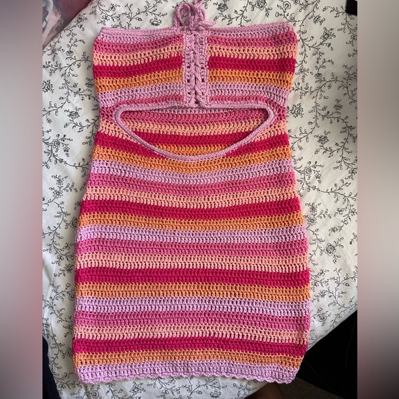 Lovers + Friends Pink and Orange Strapless Dress - Picture 2 of 4